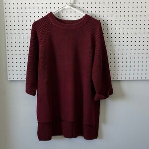 Women's Burgundy Oversized Sweater